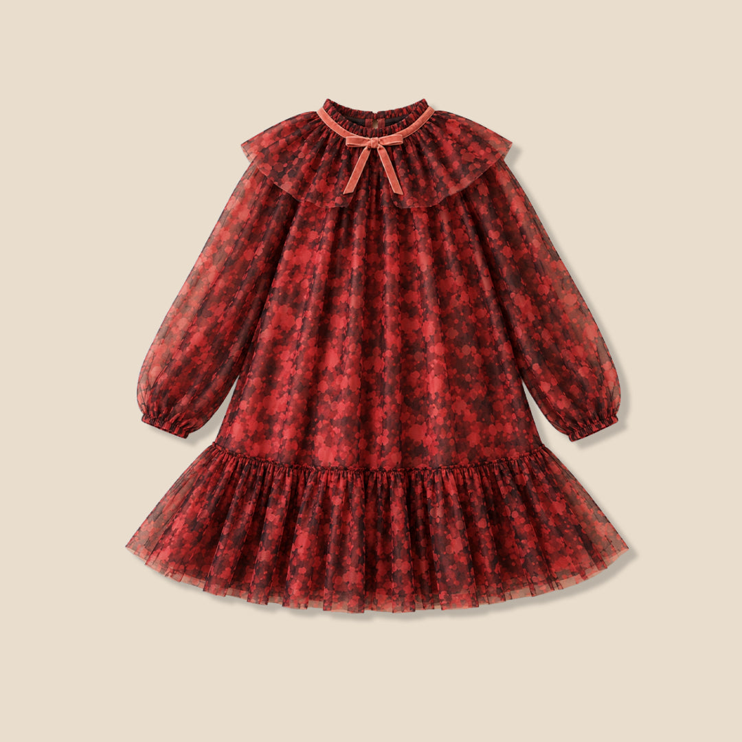 Girls Printed Orange Dresses