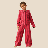 Clara Stripe Frill Collar Pjs