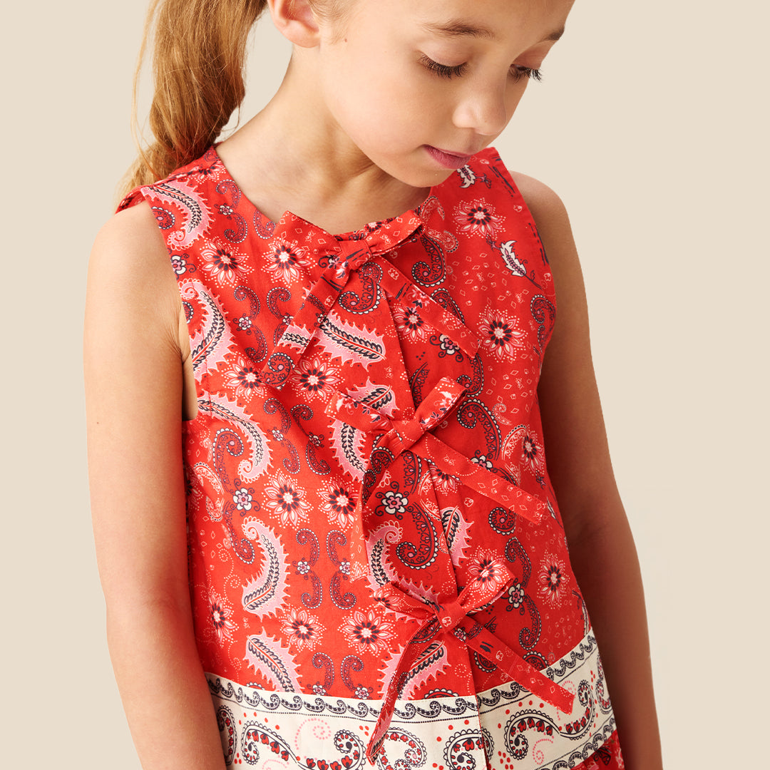 Ava Tie Front Bandana Print Top - Angel & Rocket