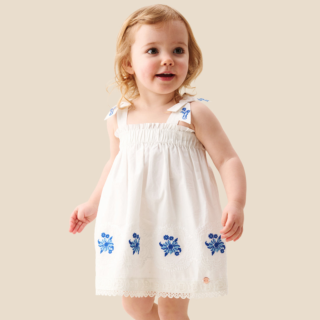 Alessia Embroidered Scalloped Dress