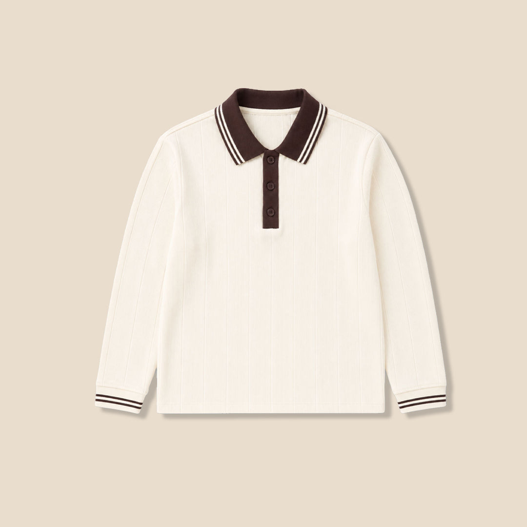 Boys Solid White Polo T-shirts - Angel & Rocket
