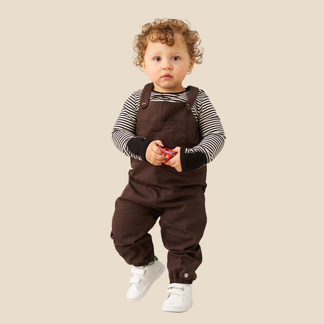 Angel & Rocket Baby Boys Stripe Brown Clothing Set