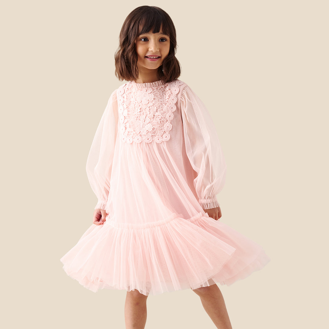 Girls Solid Pink Dresses - Angel & Rocket