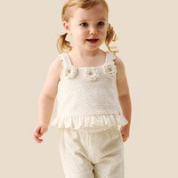 Mini Girls Solid Cream Co-Ordinate Set