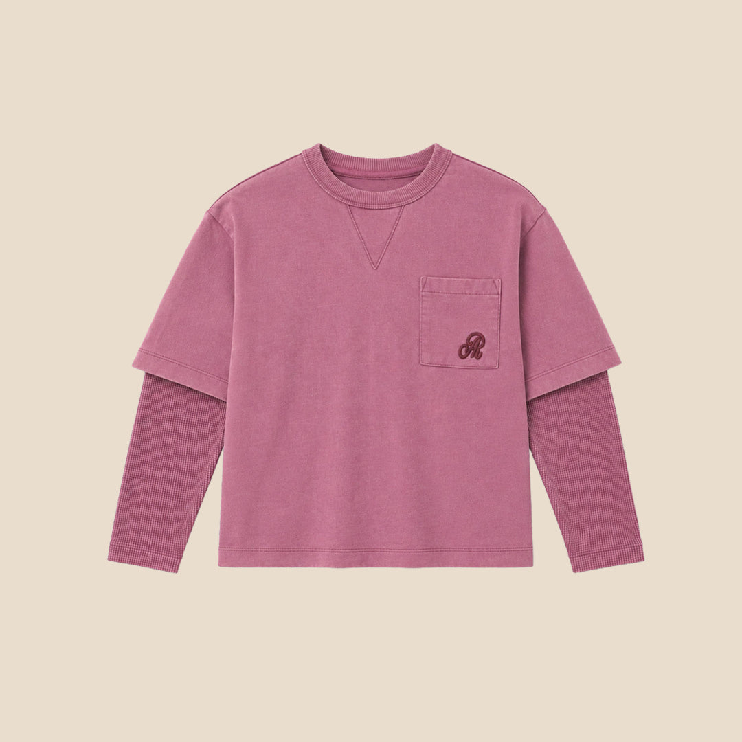 Boys Solid Purple Sweatshirts - Angel & Rocket