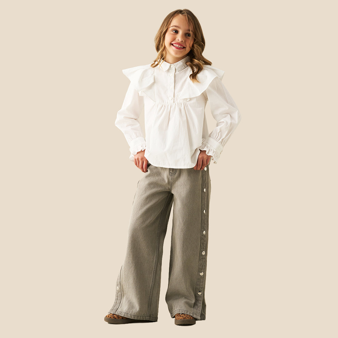 Girls Yarn Dyed Grey Jeans - Angel & Rocket