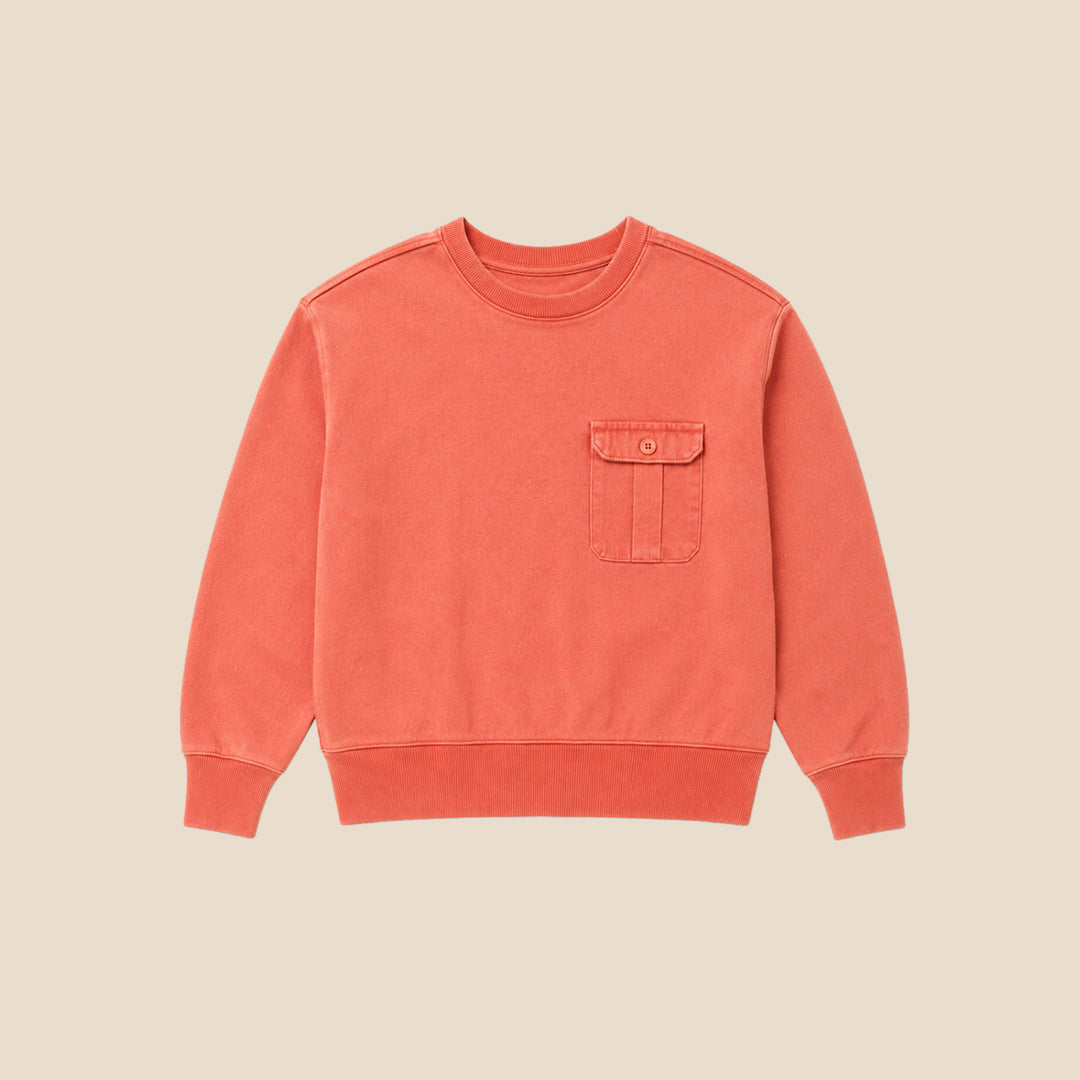 Boys Solid Orange Sweatshirts - Angel & Rocket