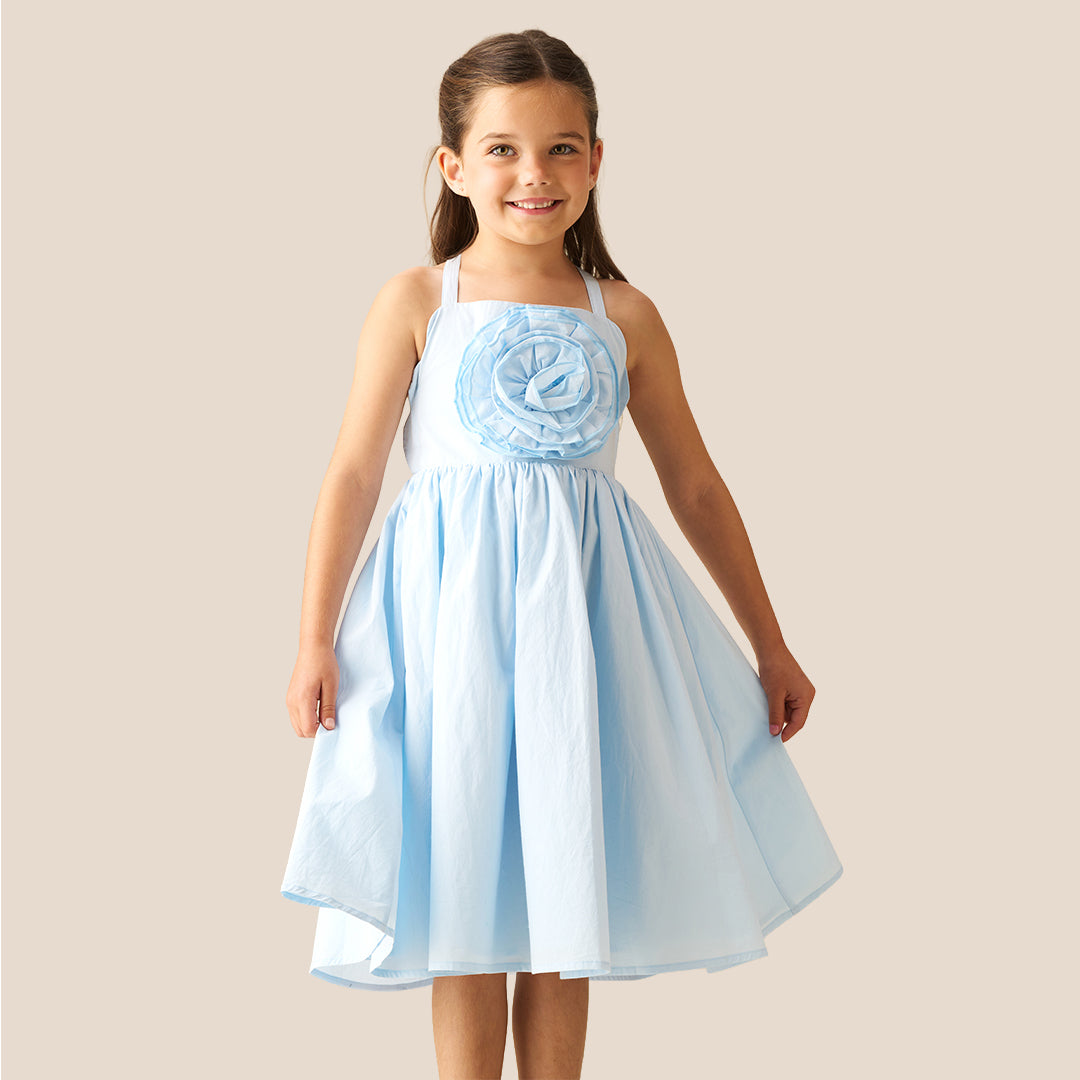 Allegra Corsage Scallop Swing Dress