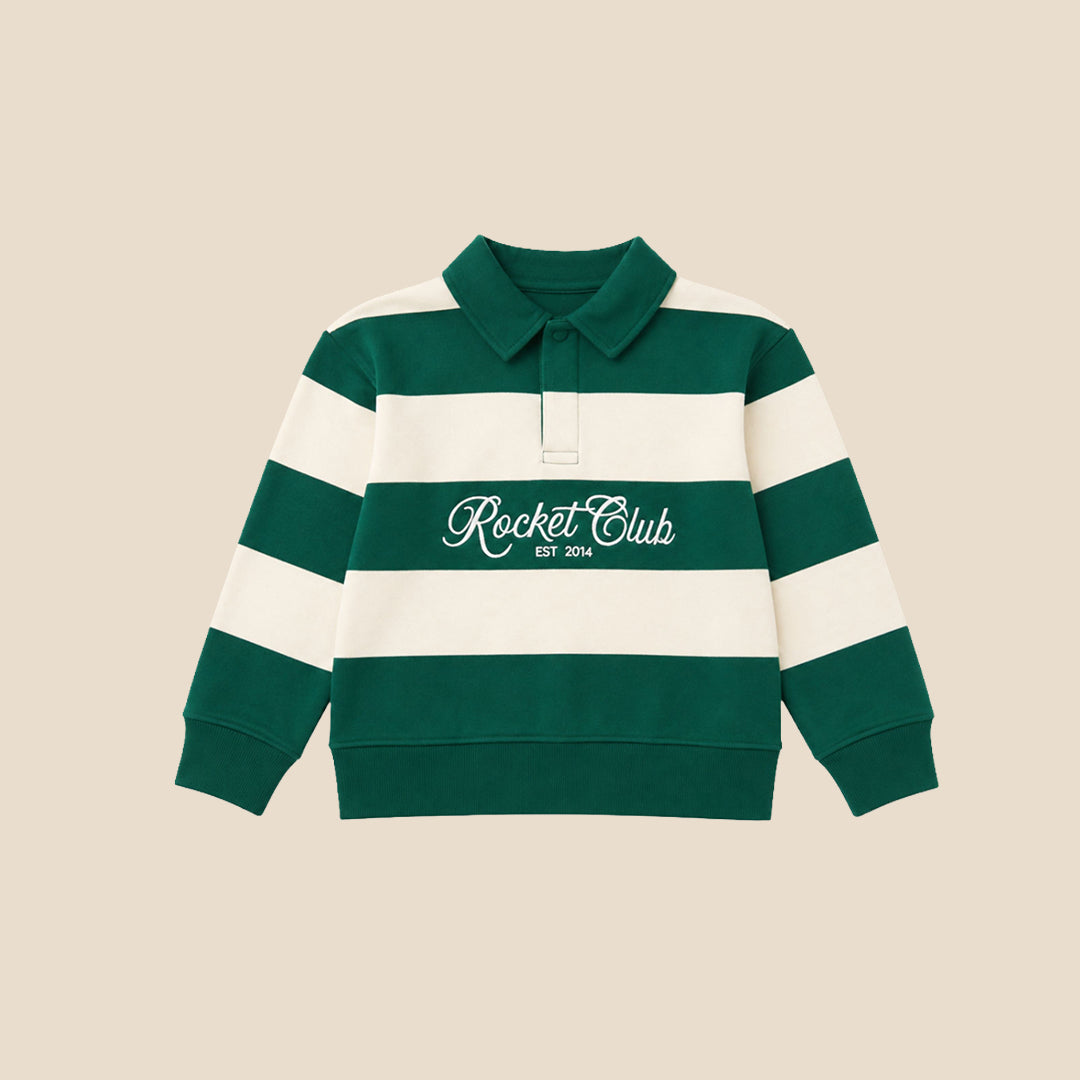 Boys Yarn Dyed Green Sweatshirts - Angel & Rocket
