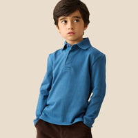 Oliver Blue Smart Textured Polo
