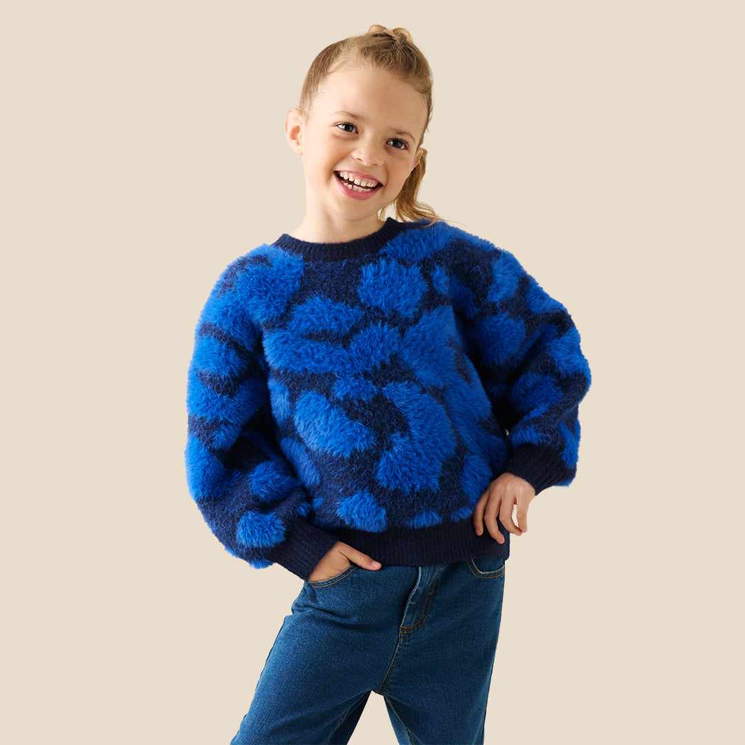 Angel & Rocket Girls Solid Blue Sweaters