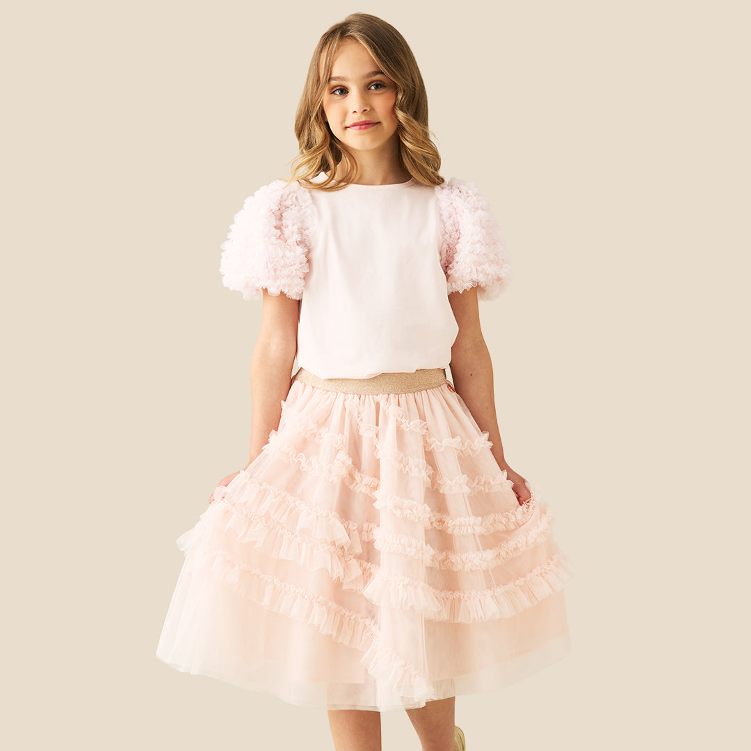 Angel & Rocket Girls Solid Pink Skirt