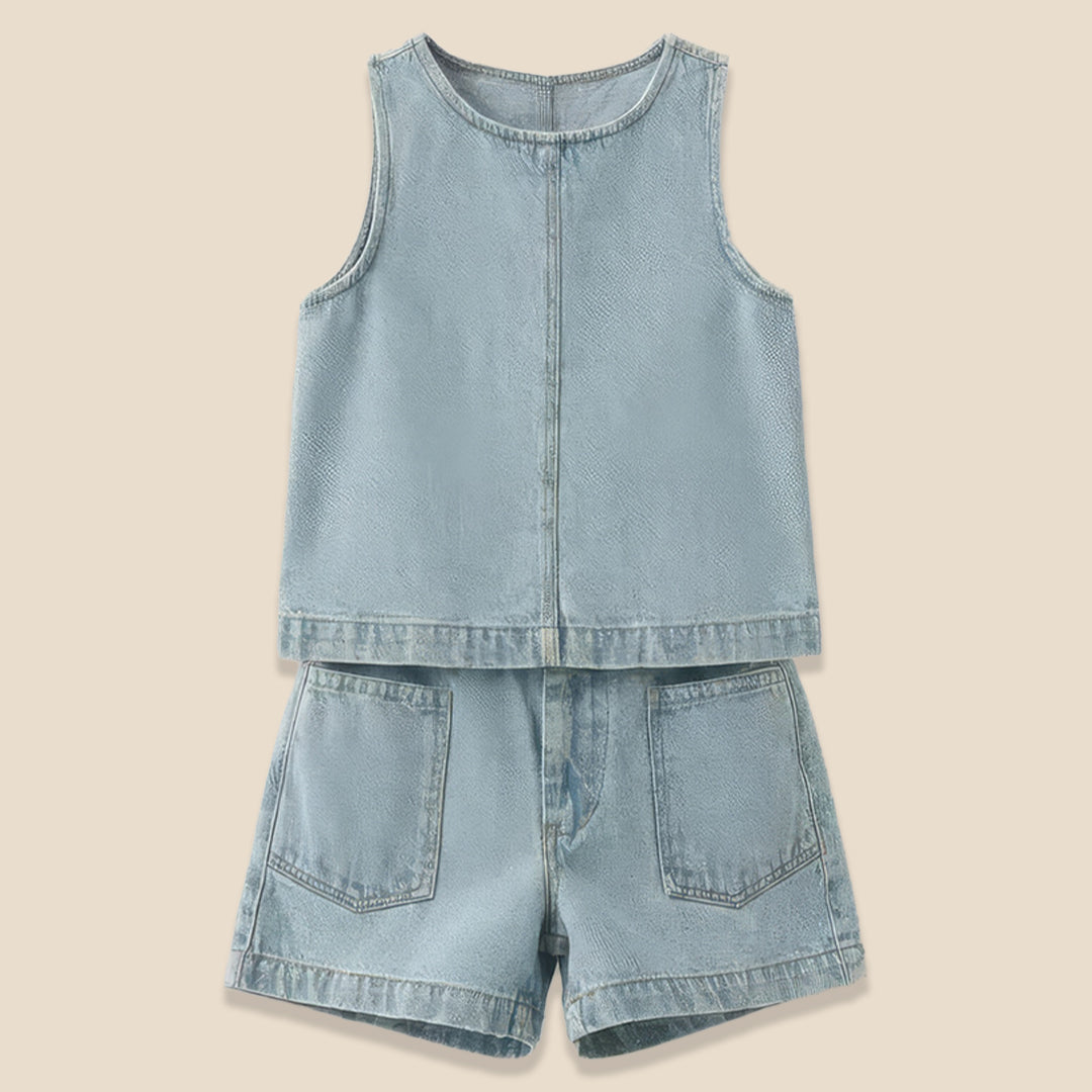 Sienna Denim Top & Short Set