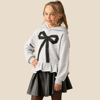 Minnie Bow Peplum Grey Hoodie