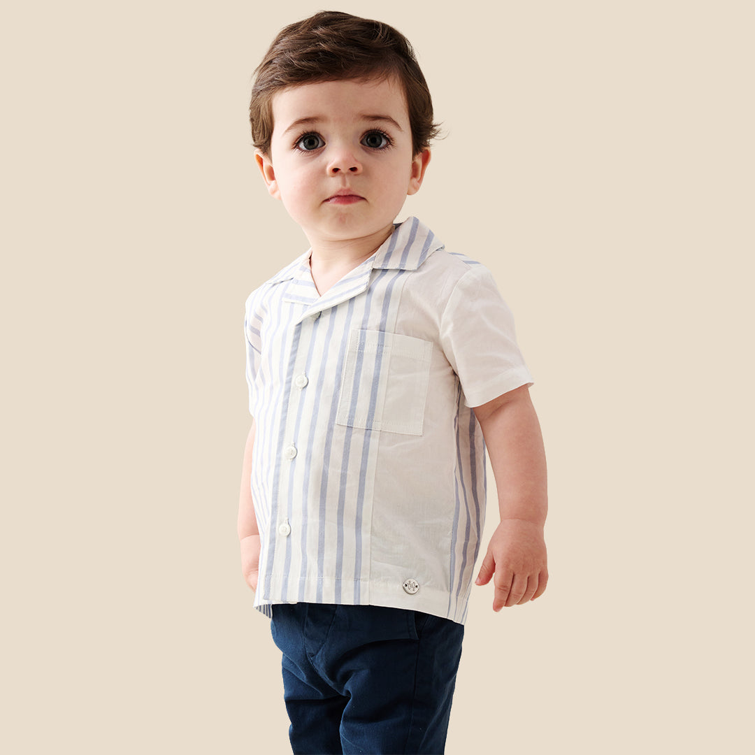 Santi Cut And Sew Stripe Shirt