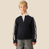 Bryan Blocked Zip Neck Jumper