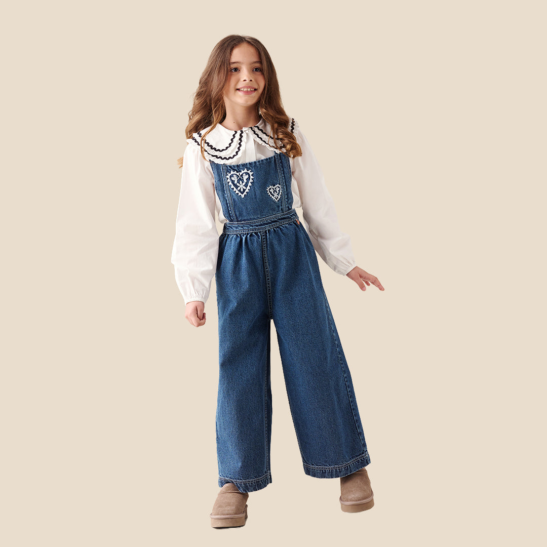 Angel & Rocket Girls Solid Blue Clothing Set