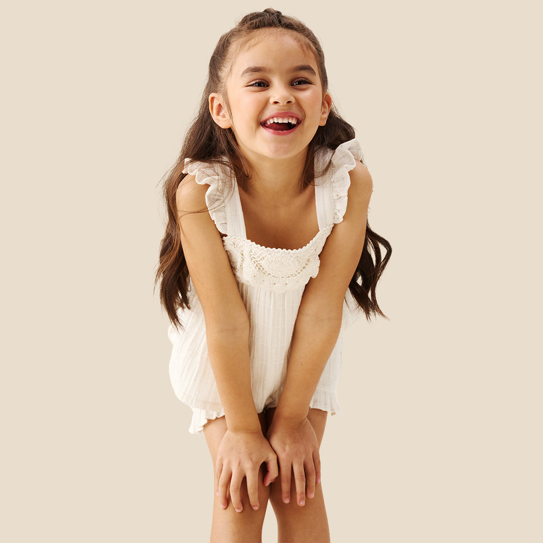 Girls Solid White Co-Ordinate Set - Angel & Rocket