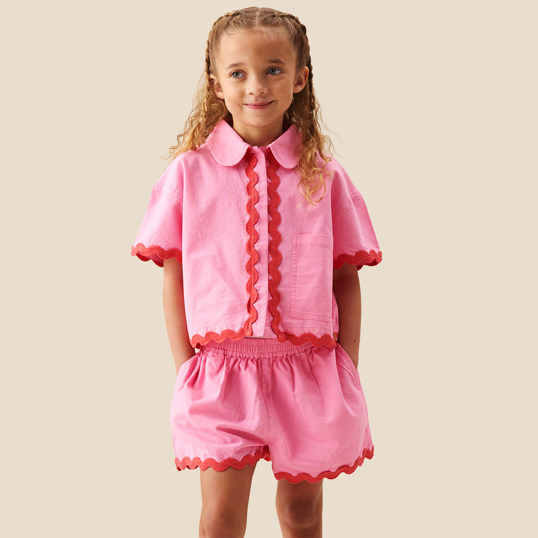 Brooke Ric Rac Trim Short And Shirt Set - Angel & Rocket