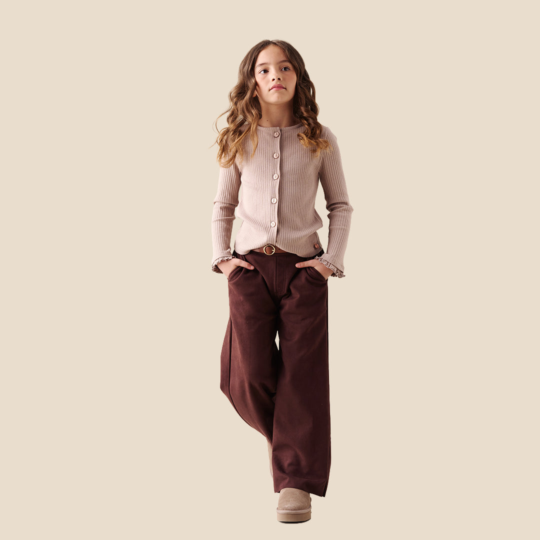 Girls Solid Brown T-shirts - Angel & Rocket