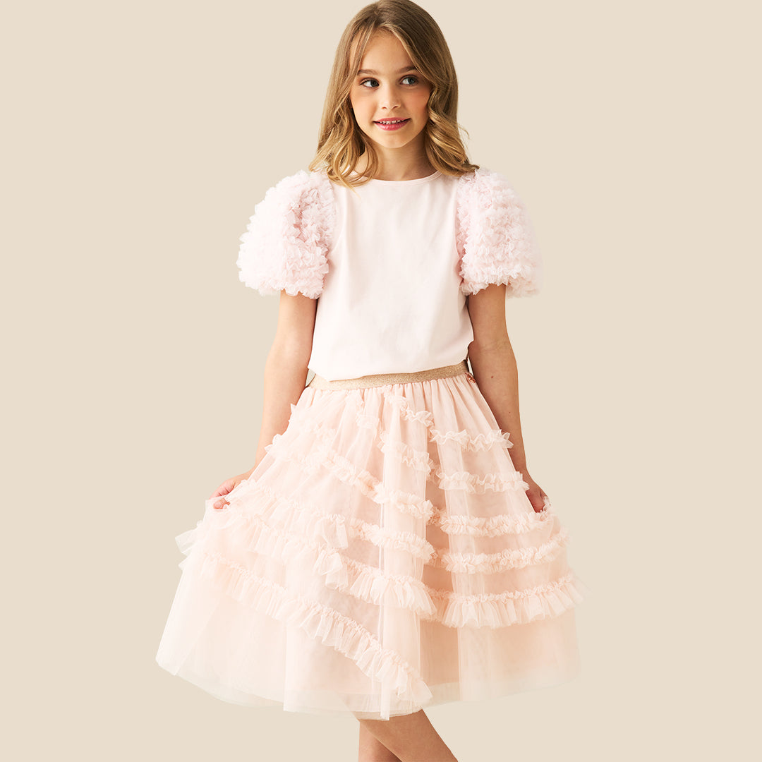 Girls Solid Pink T-shirts - Angel & Rocket