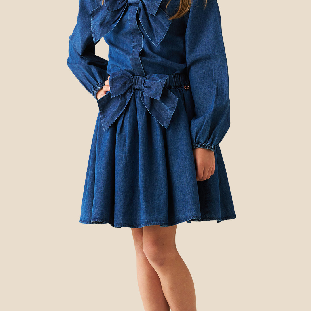 Angel & Rocket Girls Solid Blue Skirt