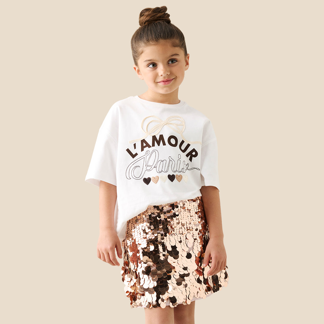 Girls Solid White T-shirts - Angel & Rocket