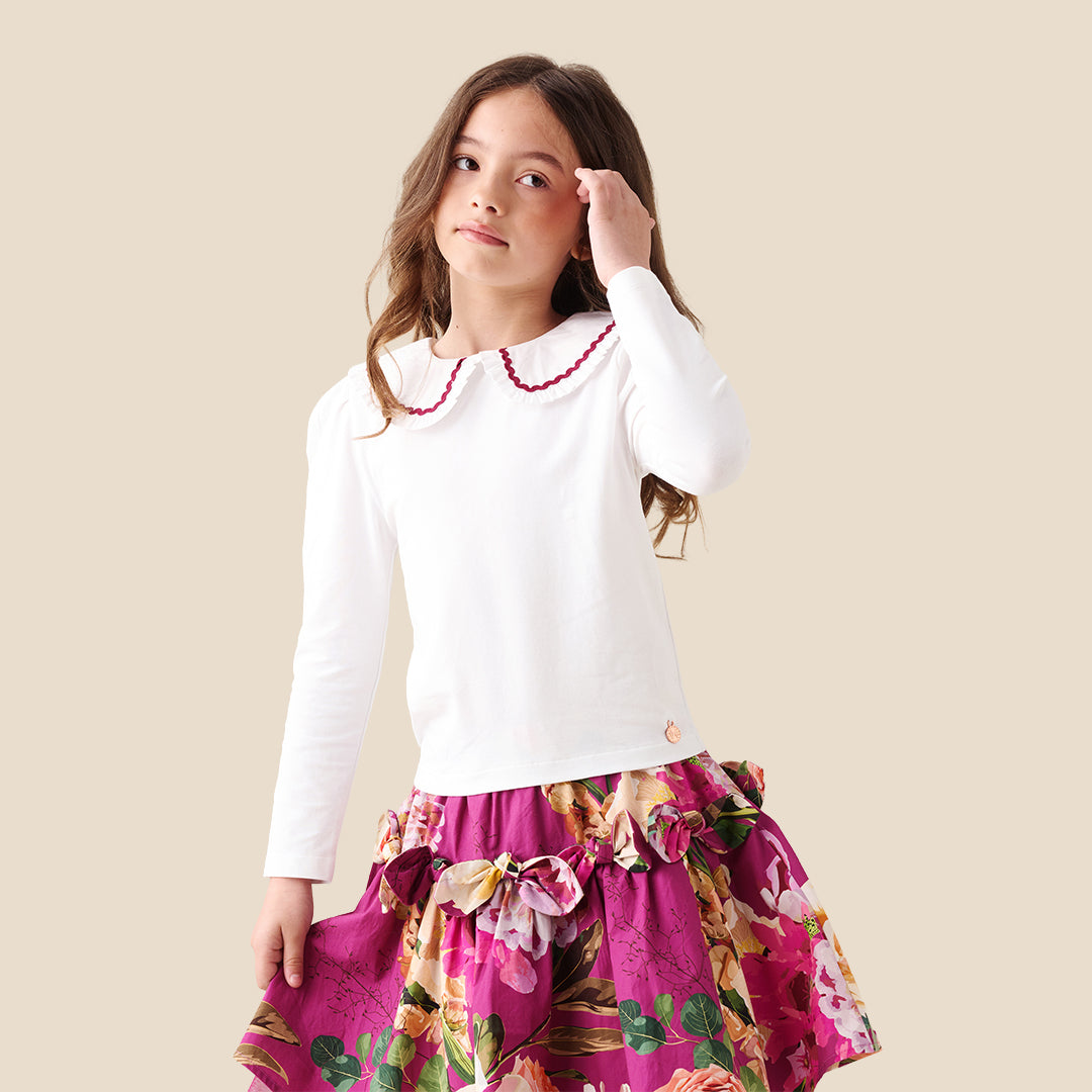 Angel & Rocket Girls Solid White T-Shirts