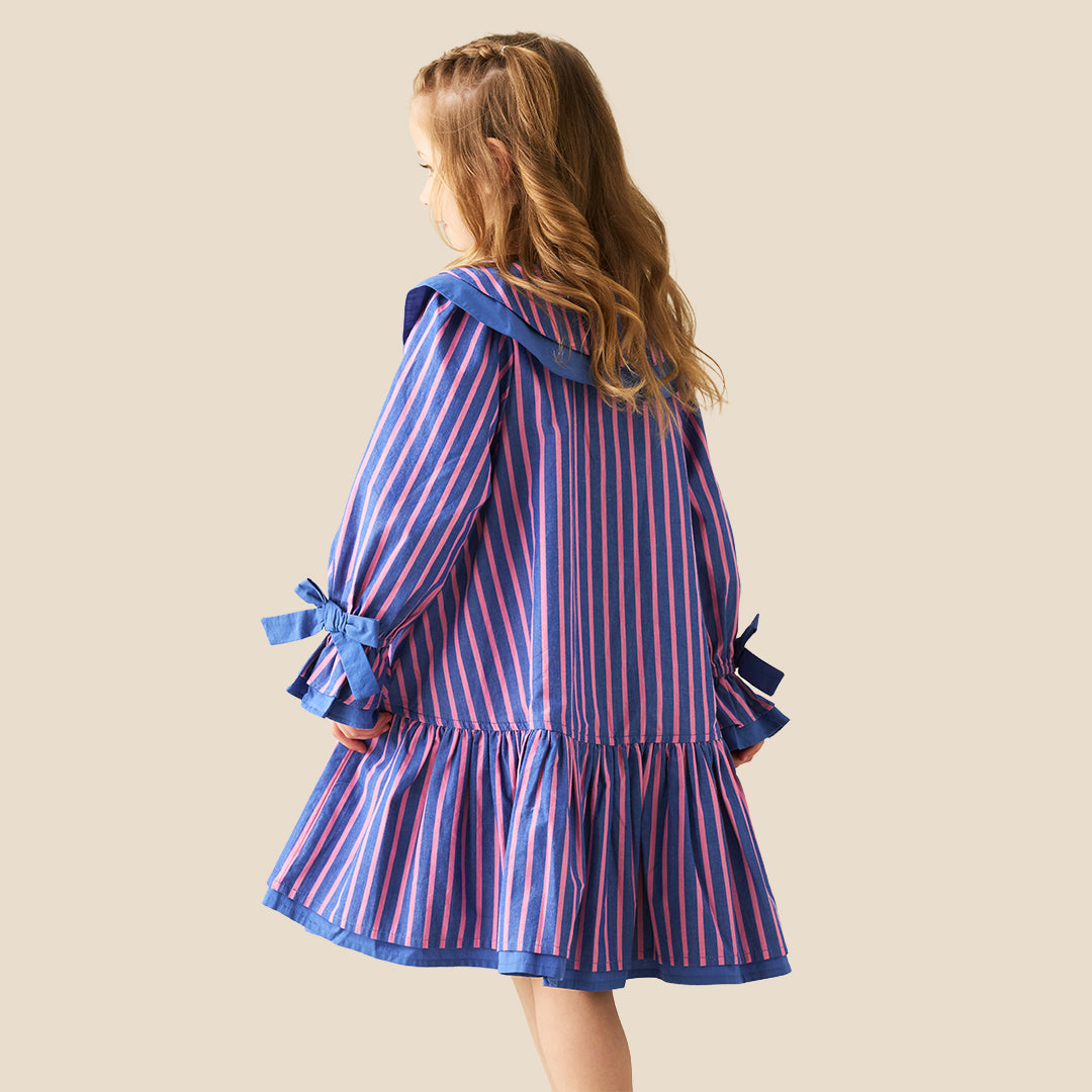 Angel & Rocket Girls Yarn Dyed Blue Dresses