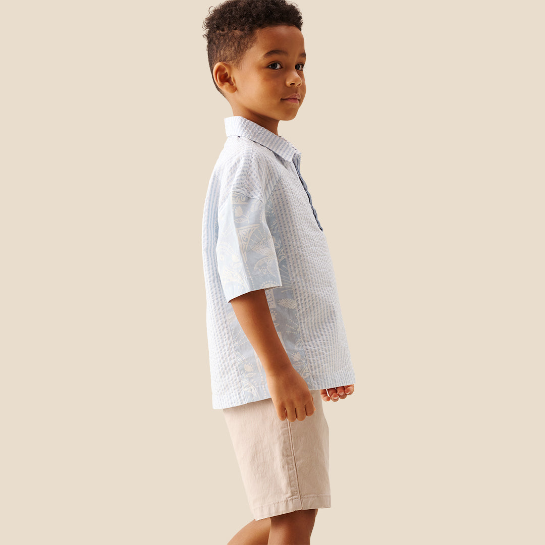 Regan Cut And Sew Striped Palm Shirt - Angel & Rocket