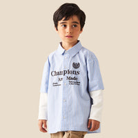 Leon 2 In 1 Graphic Print Shirt - Blue