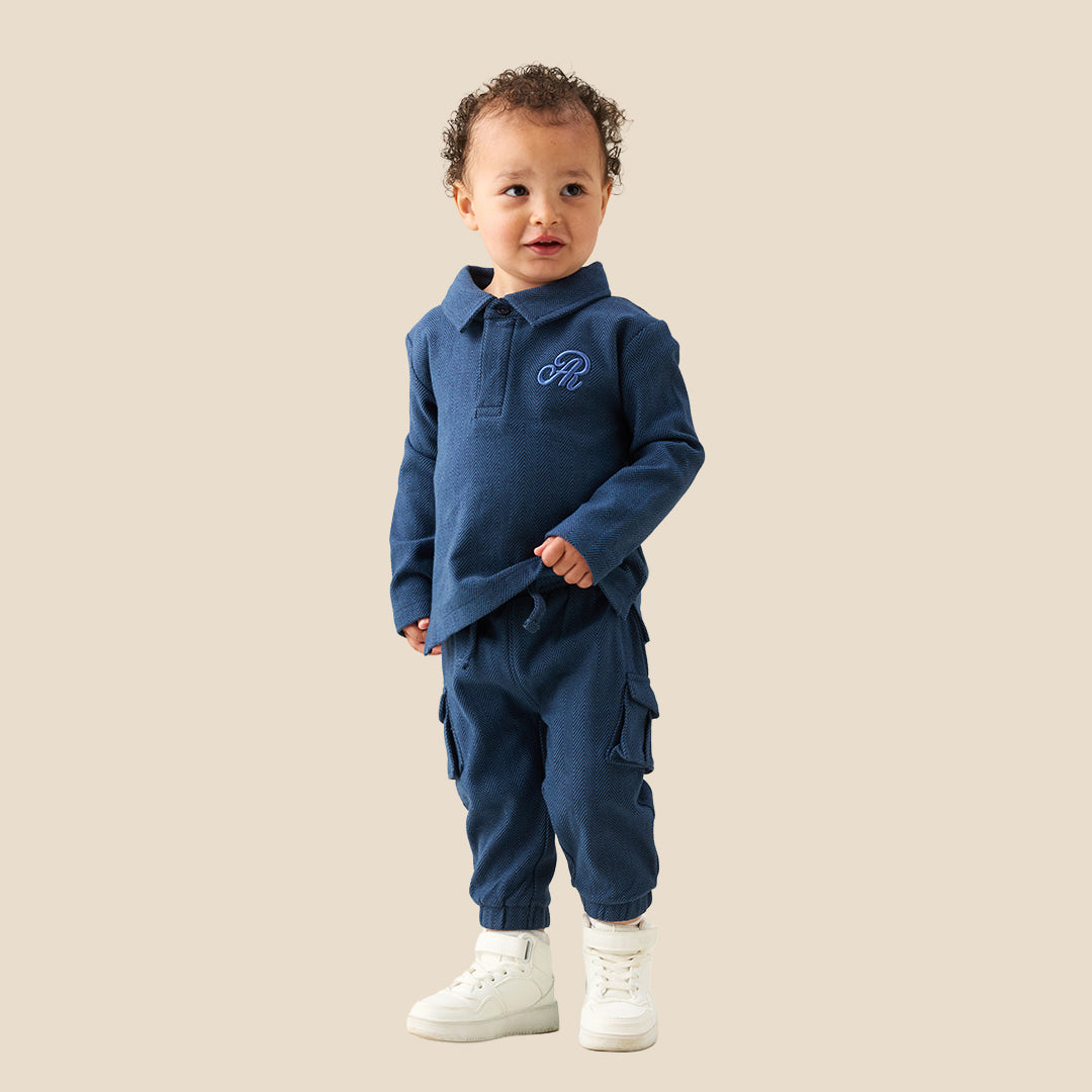 Baby Boys Solid Blue Clothing Set - Angel & Rocket