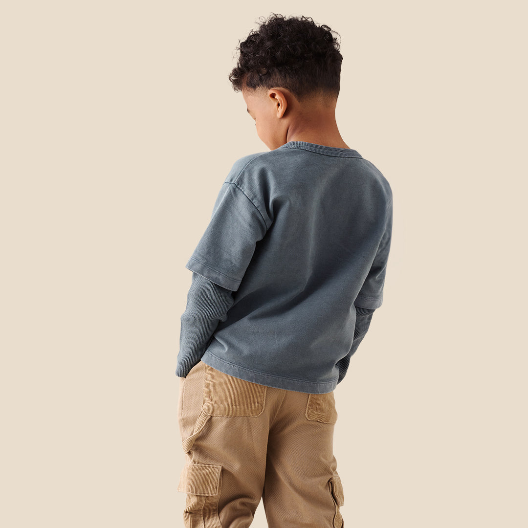 Kyle Layered Sweatshirt Blue