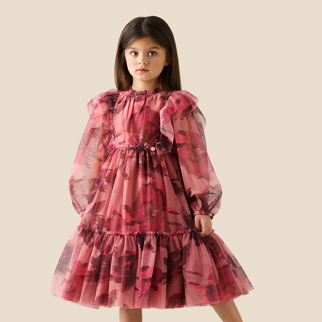 Girls Printed Orange Dresses - Angel & Rocket