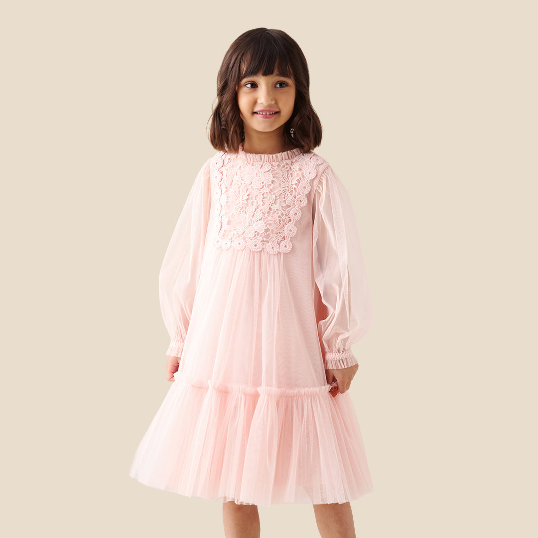 Girls Solid Pink Dresses - Angel & Rocket
