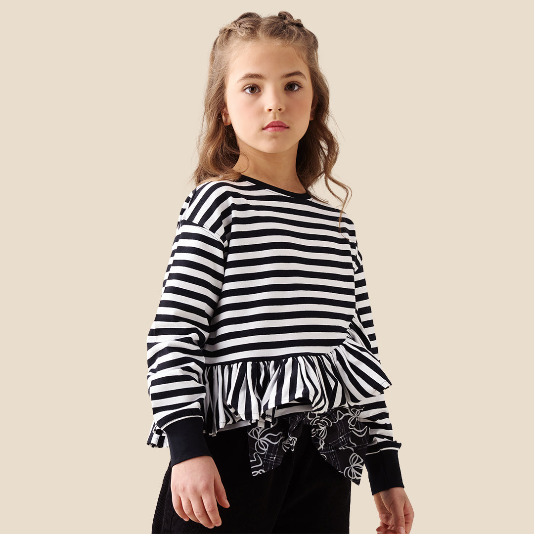 Angel & Rocket Girls Yarn Dyed Black T-Shirts
