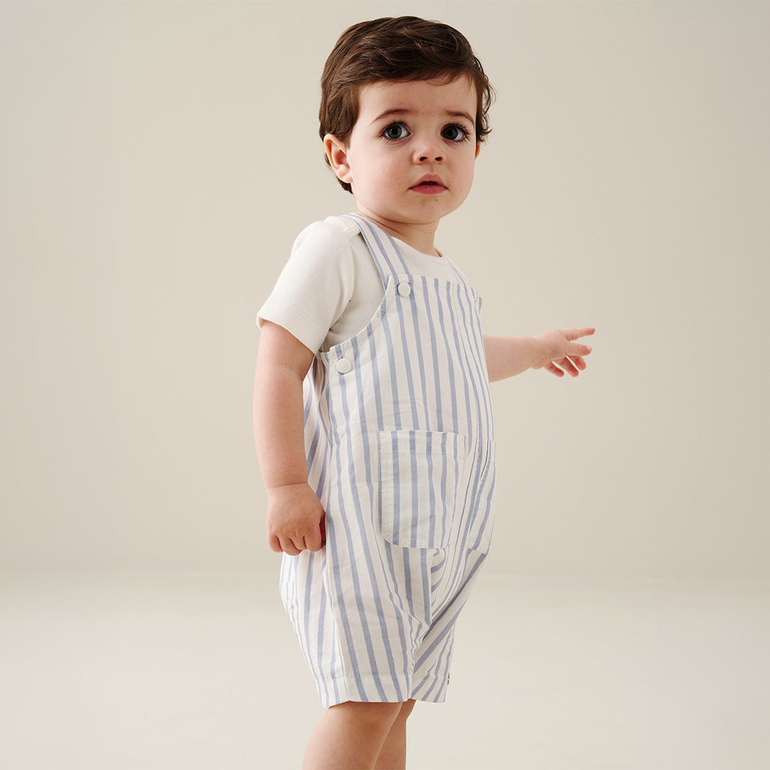 Ron Stripe Dungaree And Bodysuit Set