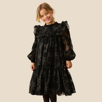 Nova Flocked Mesh Dress