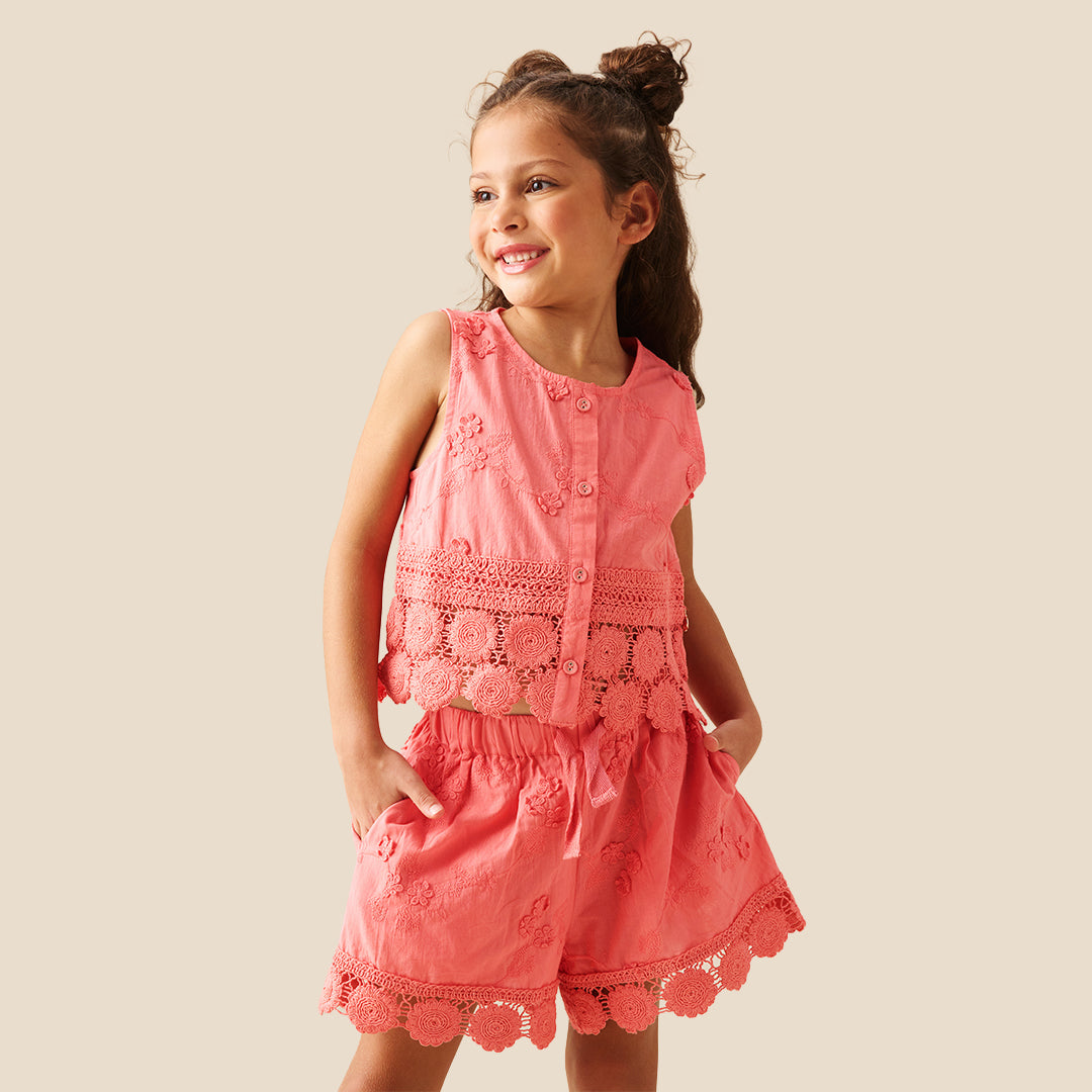 Mila Crochet Hem Woven Top