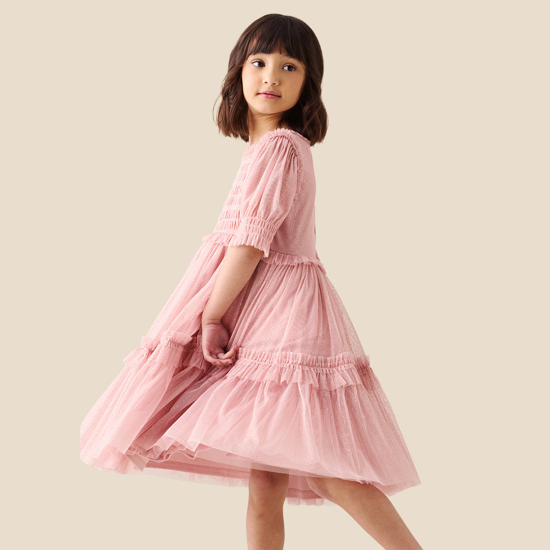 Girls Embellished Pink Dresses - Angel & Rocket