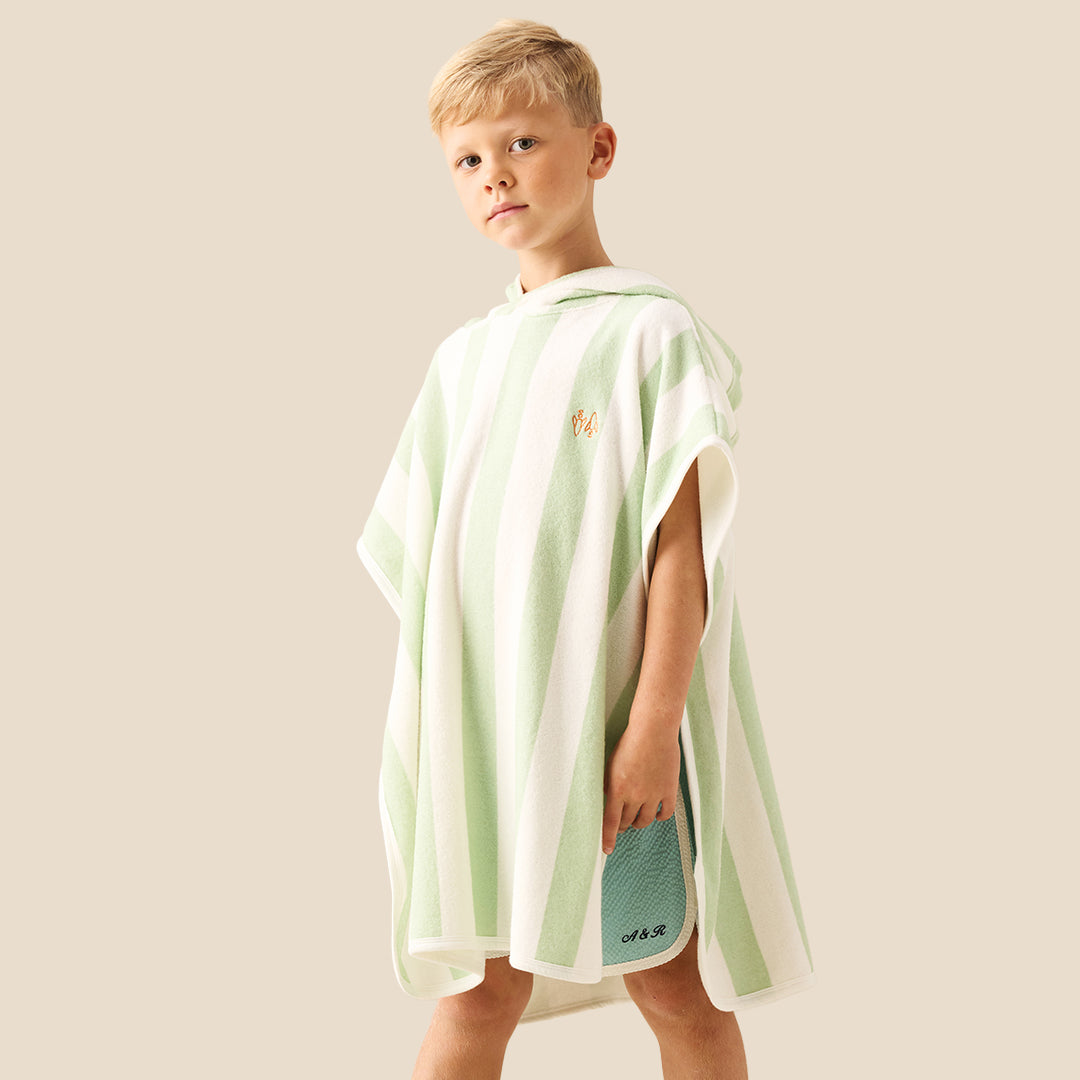 Sonny Stripe Towelling Poncho - Angel & Rocket