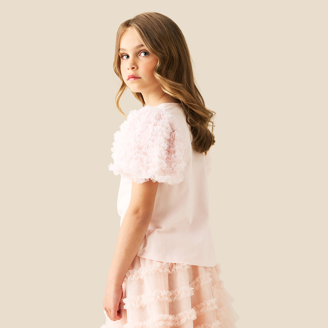 Girls Solid Pink T-shirts - Angel & Rocket