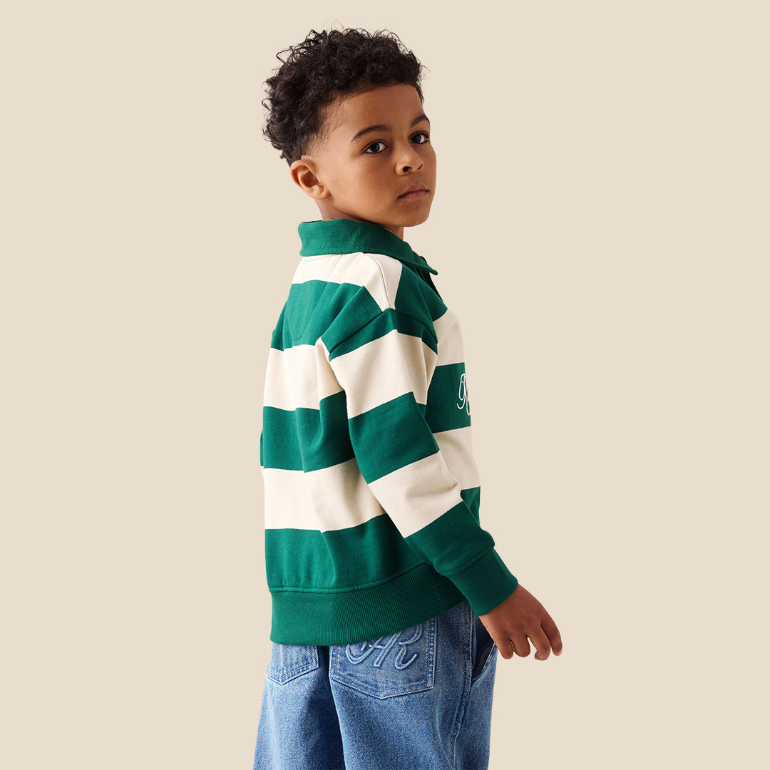 Boys Yarn Dyed Green Sweatshirts - Angel & Rocket