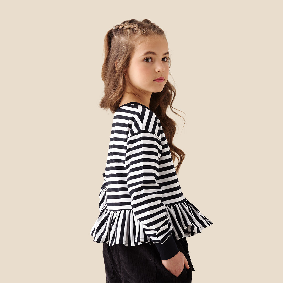 Angel & Rocket Girls Yarn Dyed Black T-Shirts