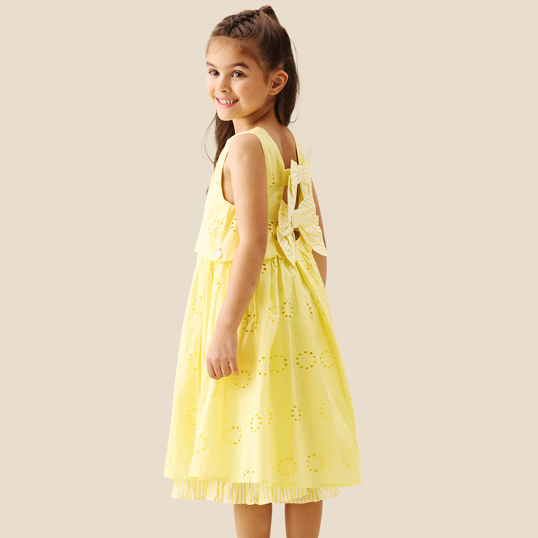 Natalie Broderie Bow Back Dress - Angel & Rocket
