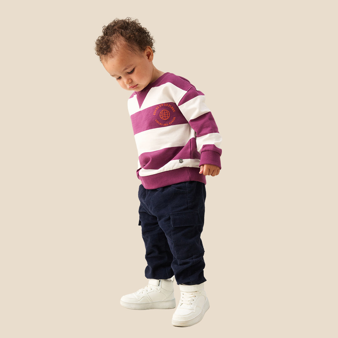 Baby Boys Solid Navy Trousers - Angel & Rocket