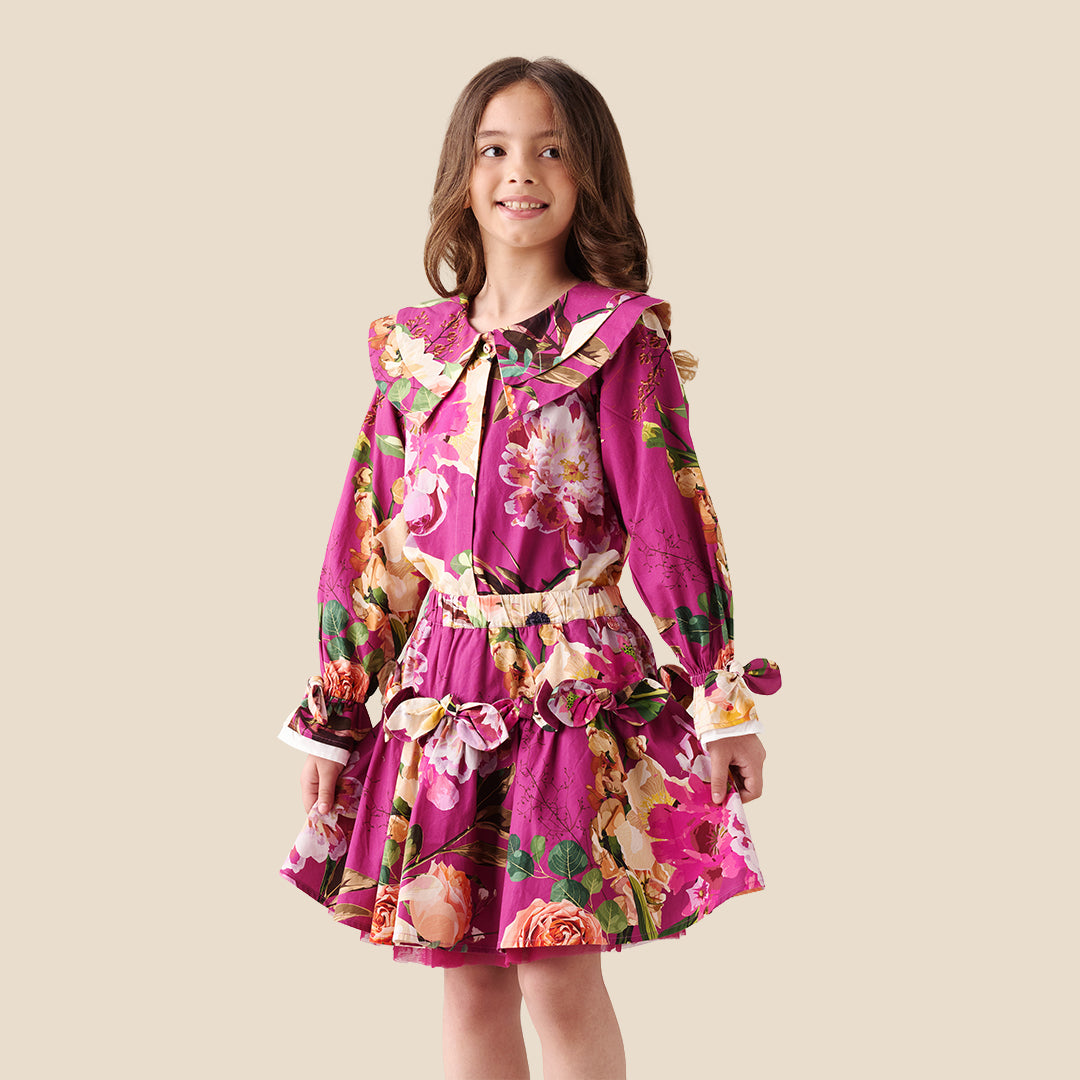 Girls Printed Pink Skirt - Angel & Rocket
