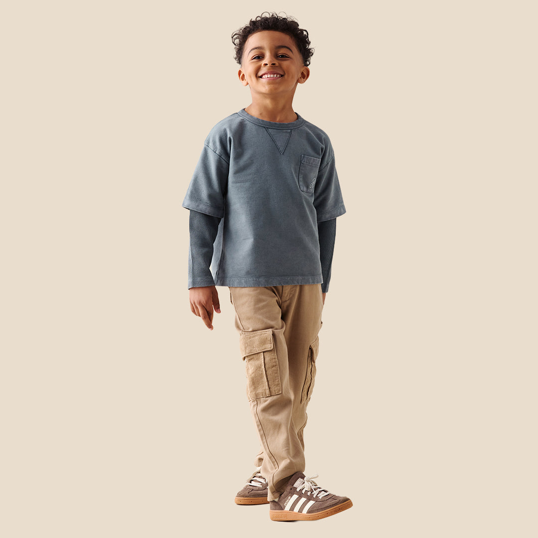 Kyle Layered Sweatshirt Blue
