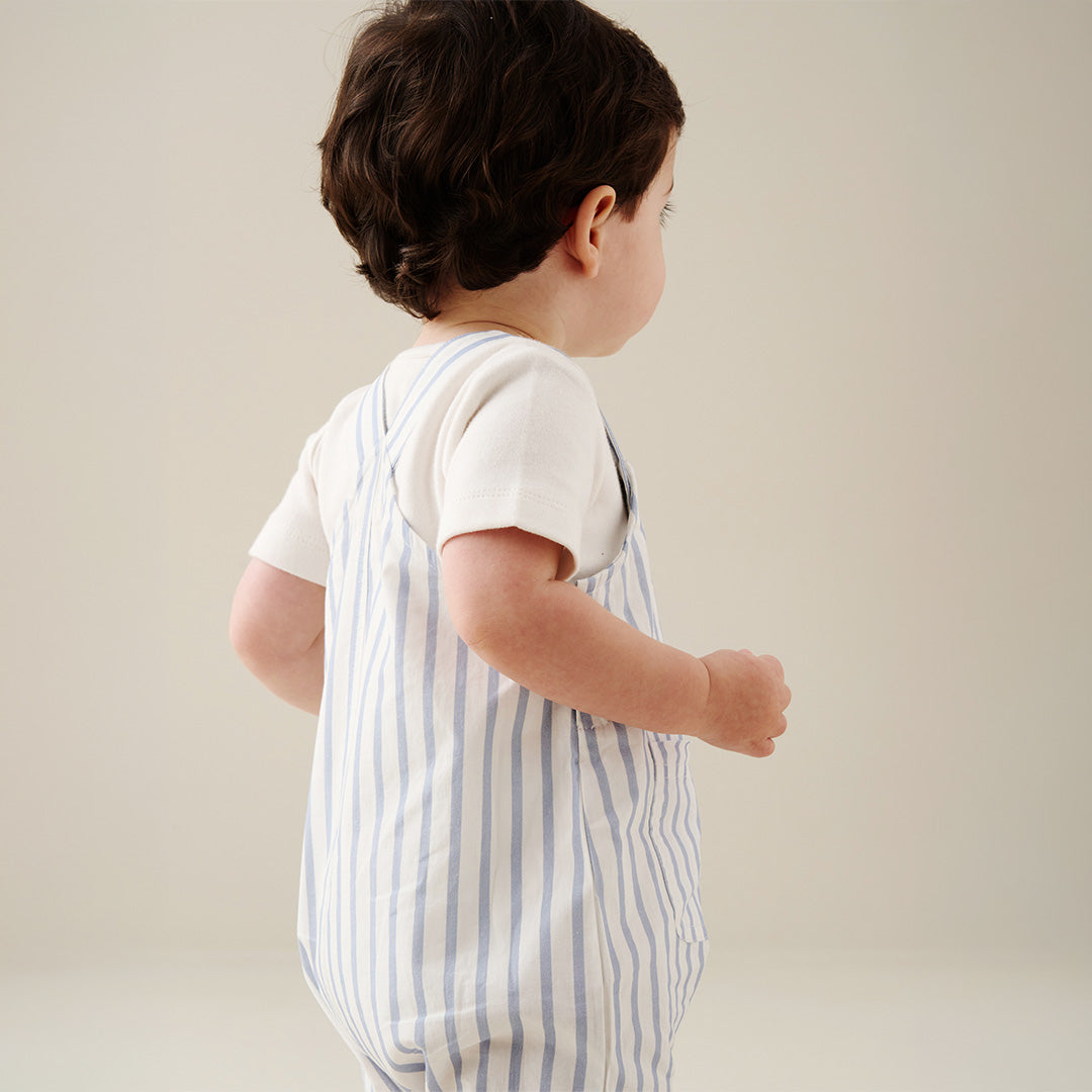 Ron Stripe Dungaree And Bodysuit Set