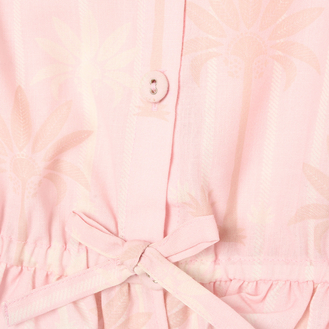 Sarah Pink Palm Print Tie Waistcoat Top - Angel & Rocket